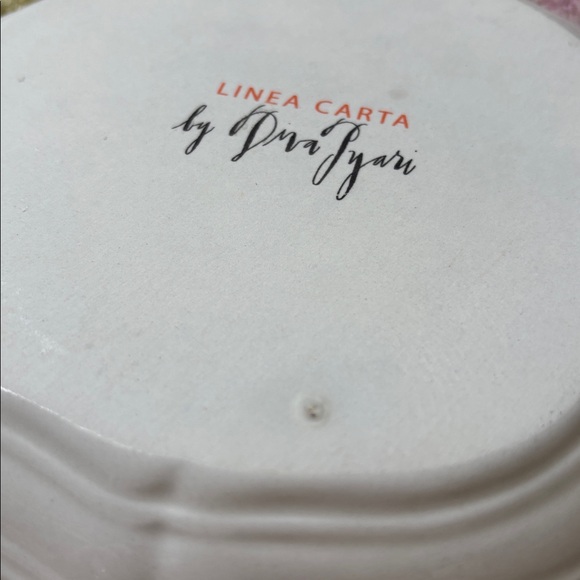 🌳Anthropologie Linea Carta Monogram Canapé Plate T Take Root EUC - Picture 10 of 15